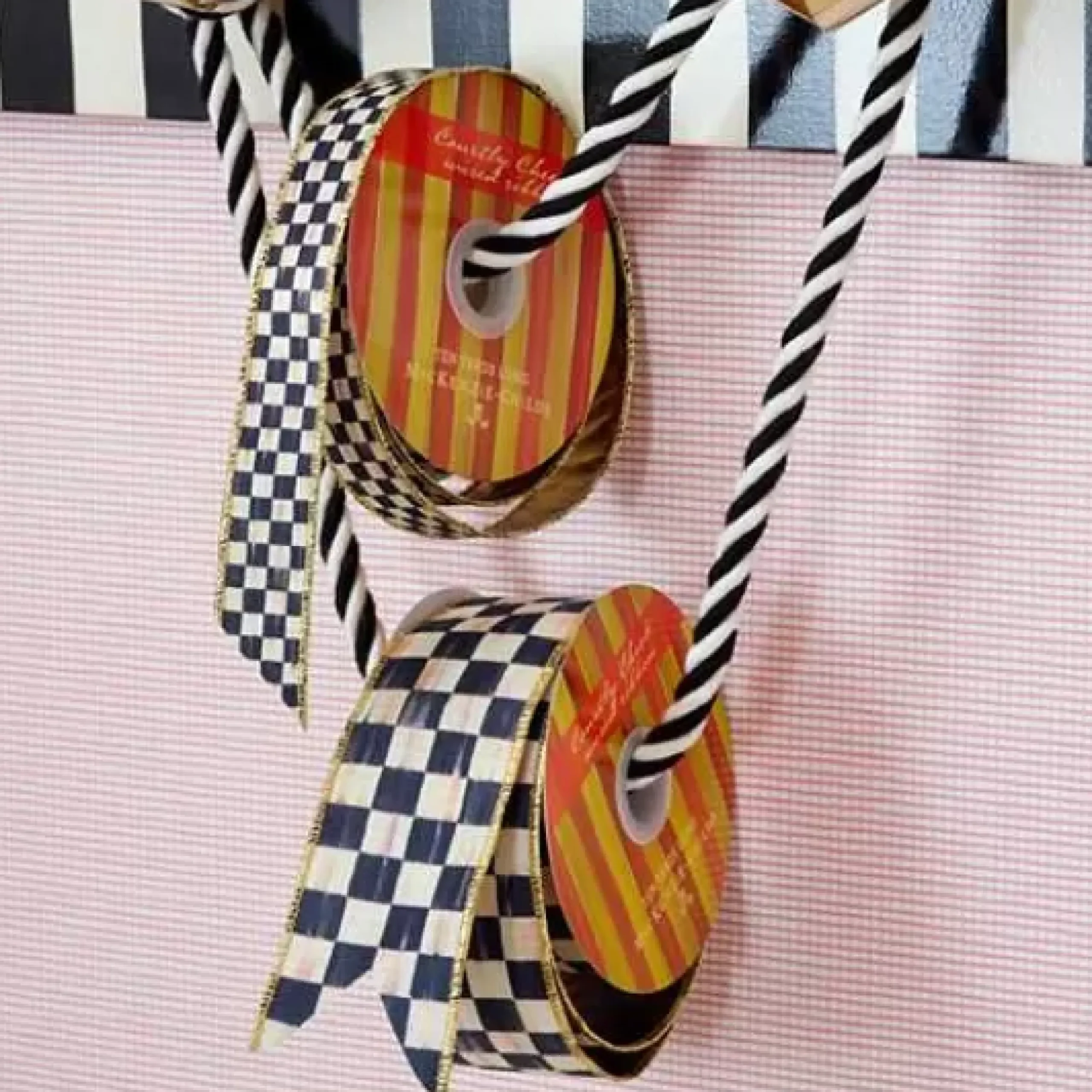 MacKenzie-Childs Courtly Check 2 Ribbon< Holiday|Finishing Touches