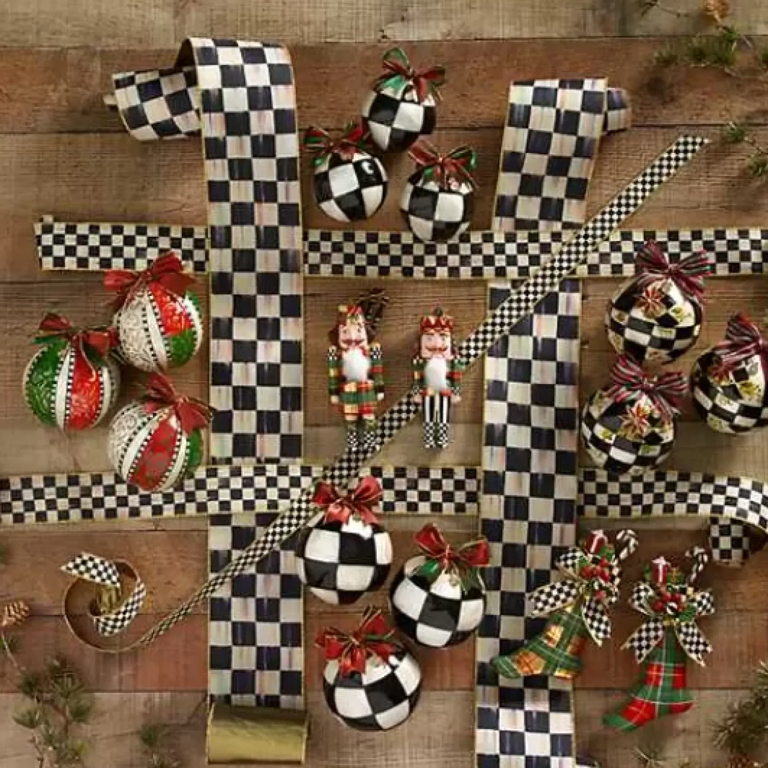 MacKenzie-Childs Courtly Check 1 Ribbon< Holiday|Finishing Touches