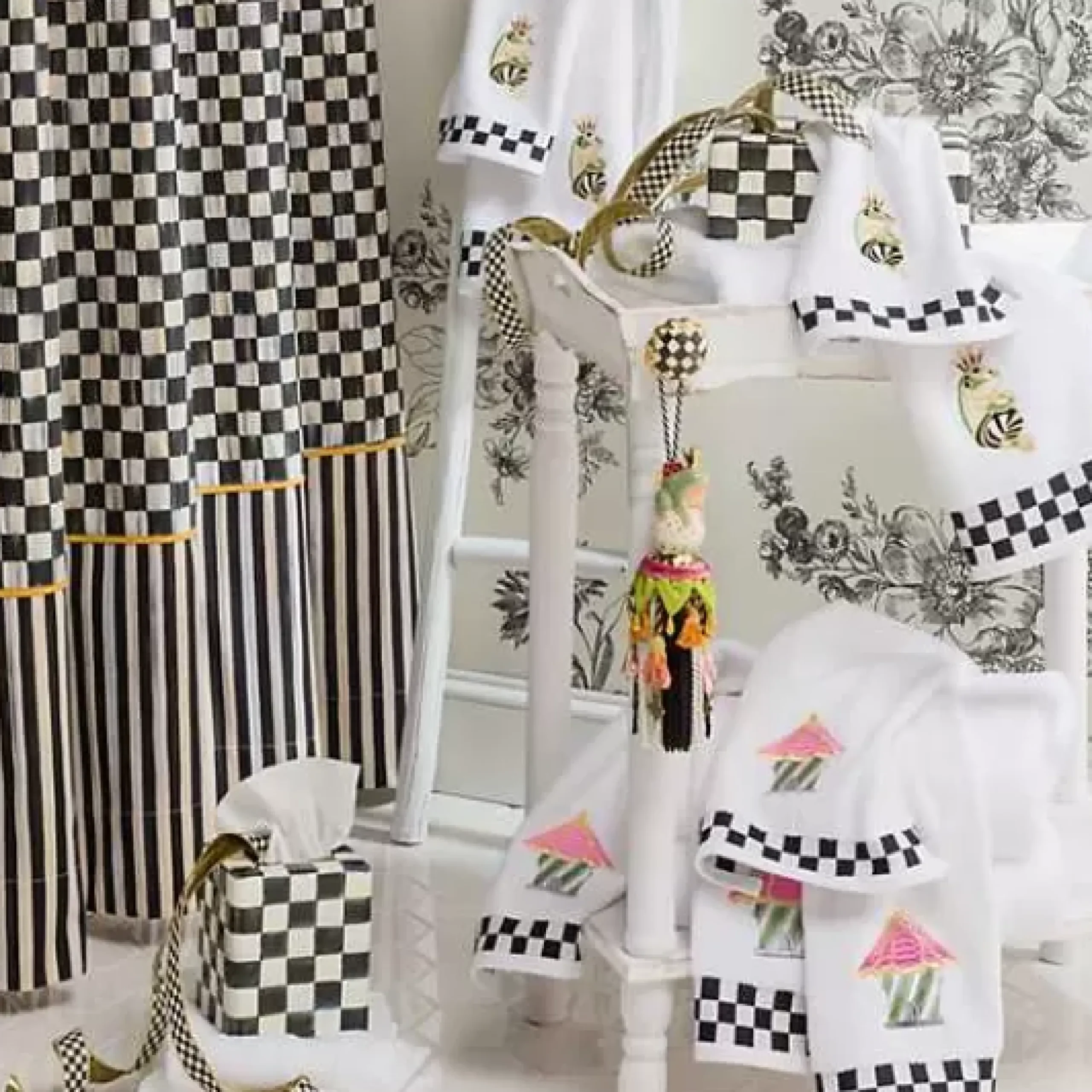 MacKenzie-Childs Courtly Check 1 Ribbon< Holiday|Finishing Touches