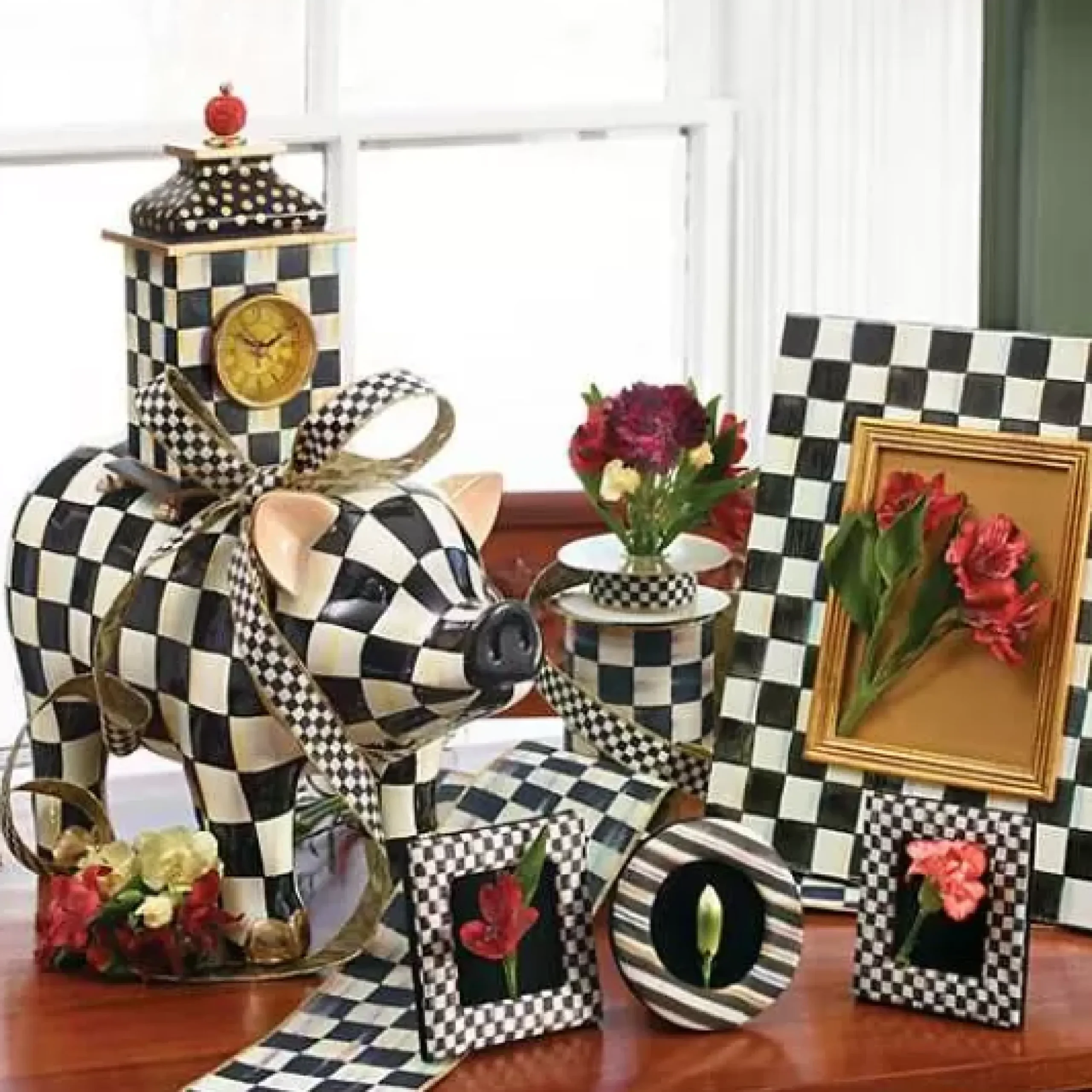 MacKenzie-Childs Courtly Check 1 Ribbon< Holiday|Finishing Touches