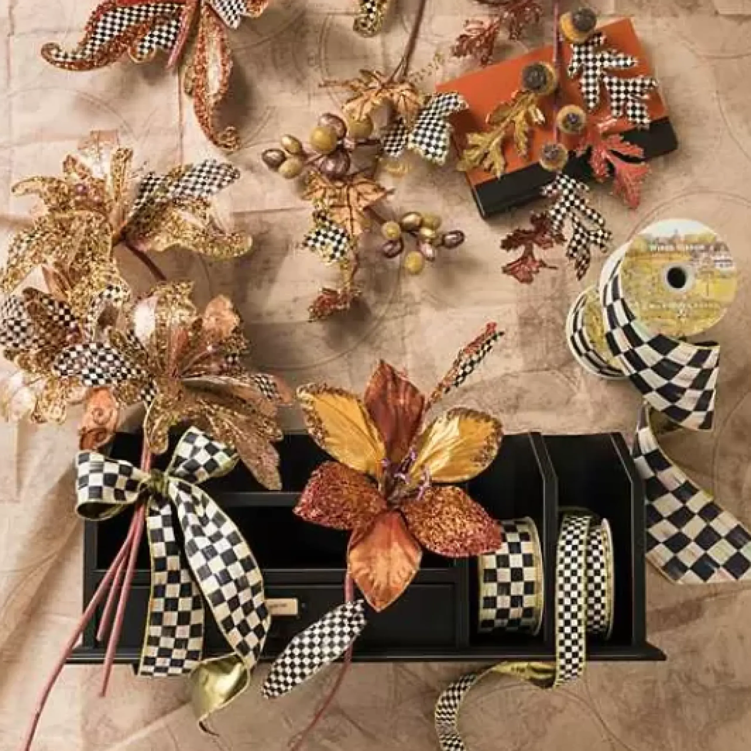 MacKenzie-Childs Courtly Check 1 Ribbon< Holiday|Finishing Touches