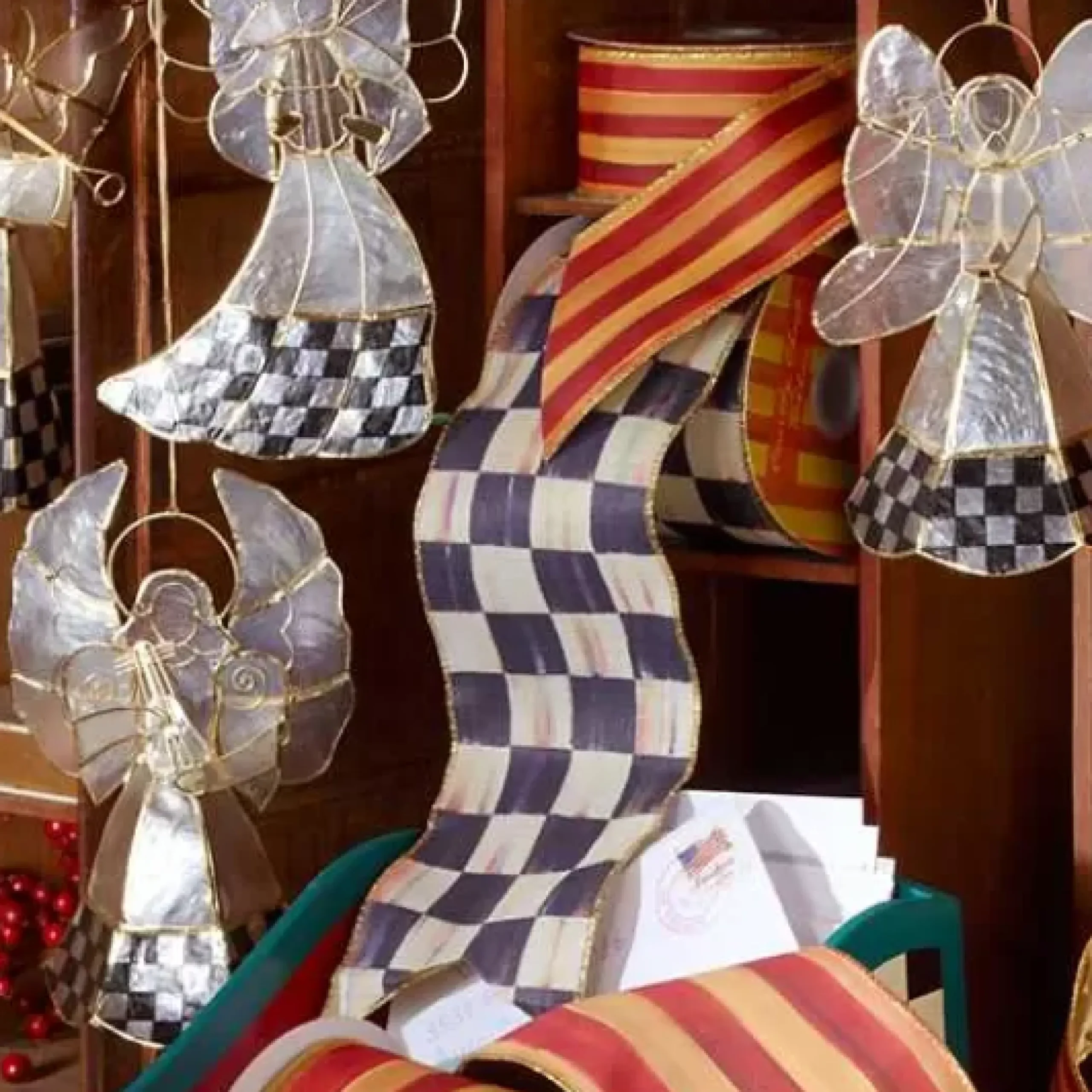 MacKenzie-Childs Courtly Check 4 Ribbon< Holiday|Finishing Touches