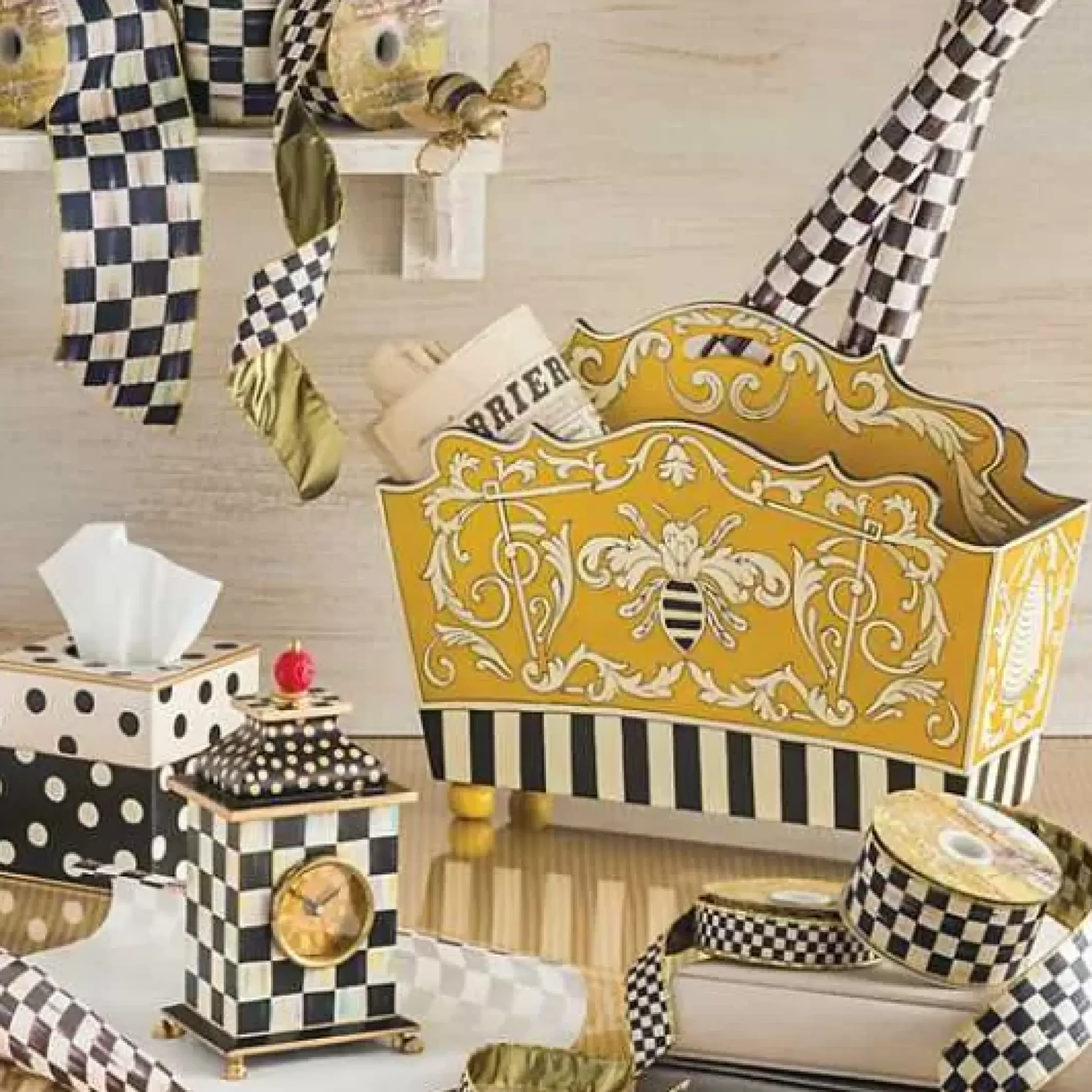 MacKenzie-Childs Courtly Check 4 Ribbon< Holiday|Finishing Touches