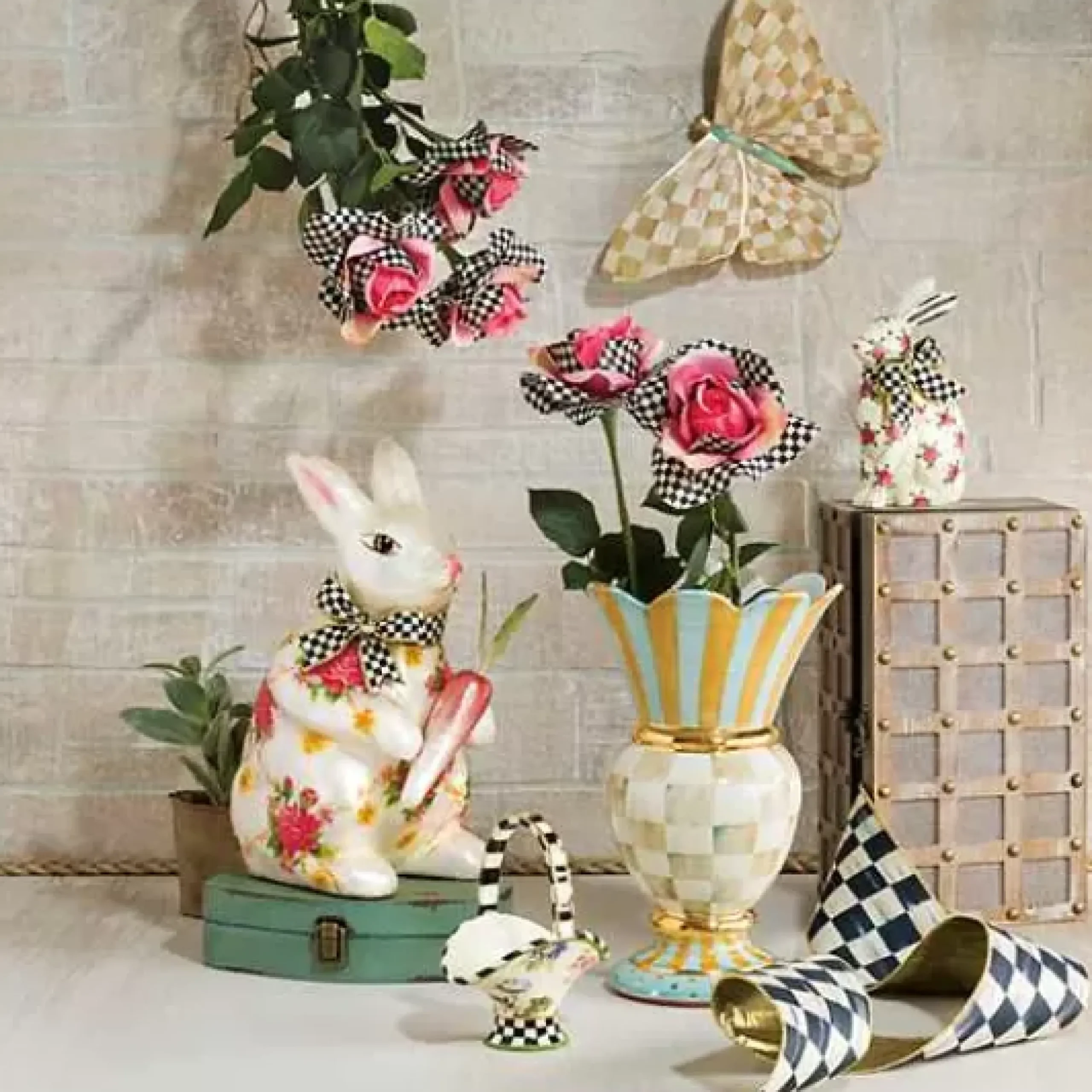 MacKenzie-Childs Courtly Check 4 Ribbon< Holiday|Finishing Touches
