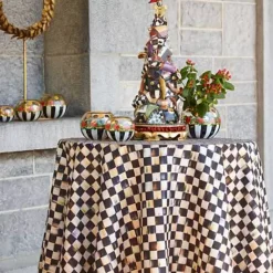 MacKenzie-Childs Courtly Check 90 Round Tablecloth< Kitchen & Table Linens