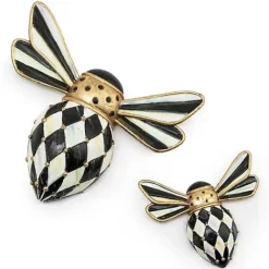 MacKenzie-Childs Courtly Check Bee Magnets, Set of 2< Finishing Touches|Room Accents