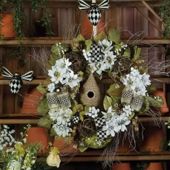 MacKenzie-Childs Courtly Check Bee Wall Decor< Spring|Room Accents