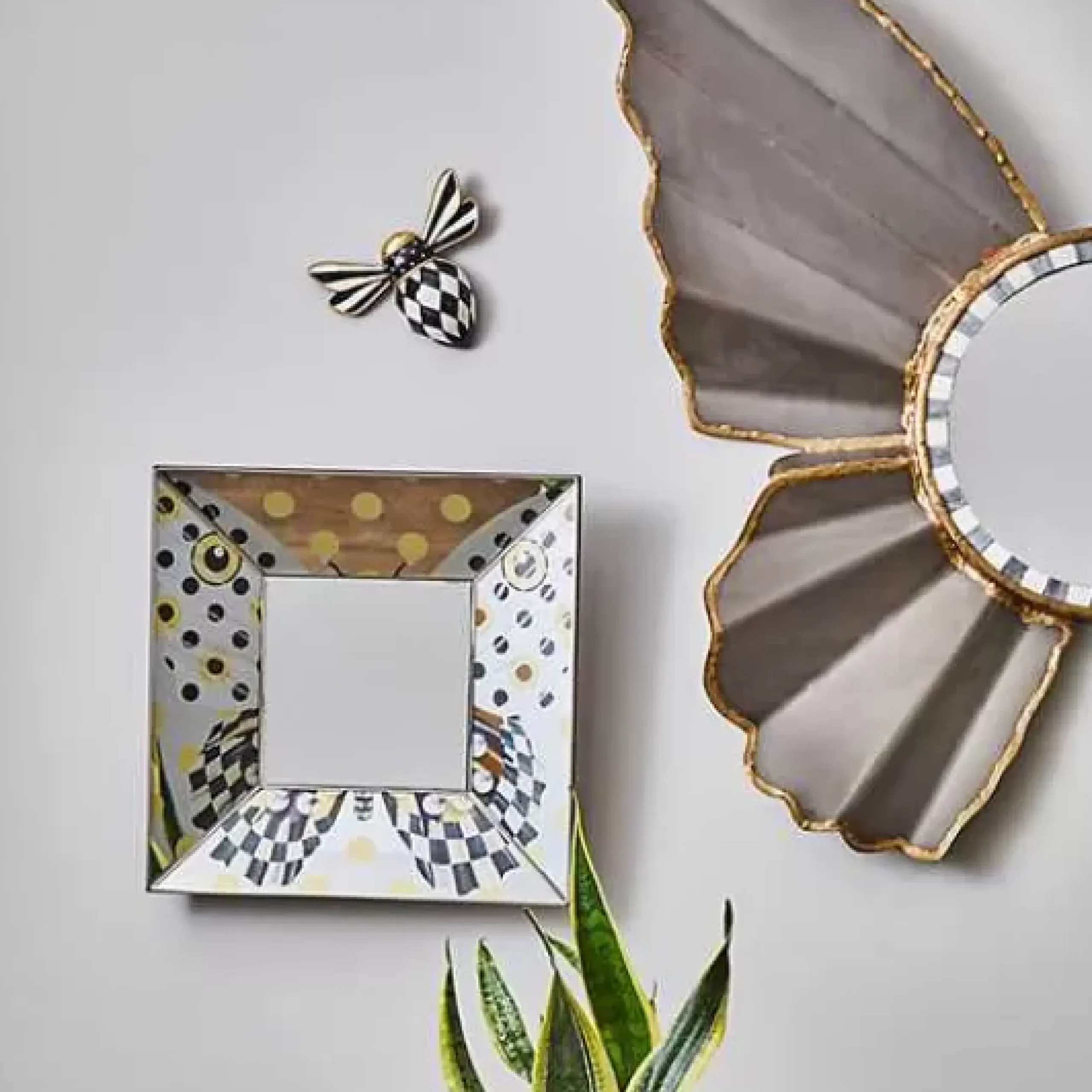 MacKenzie-Childs Courtly Check Bee Wall Decor< Spring|Room Accents