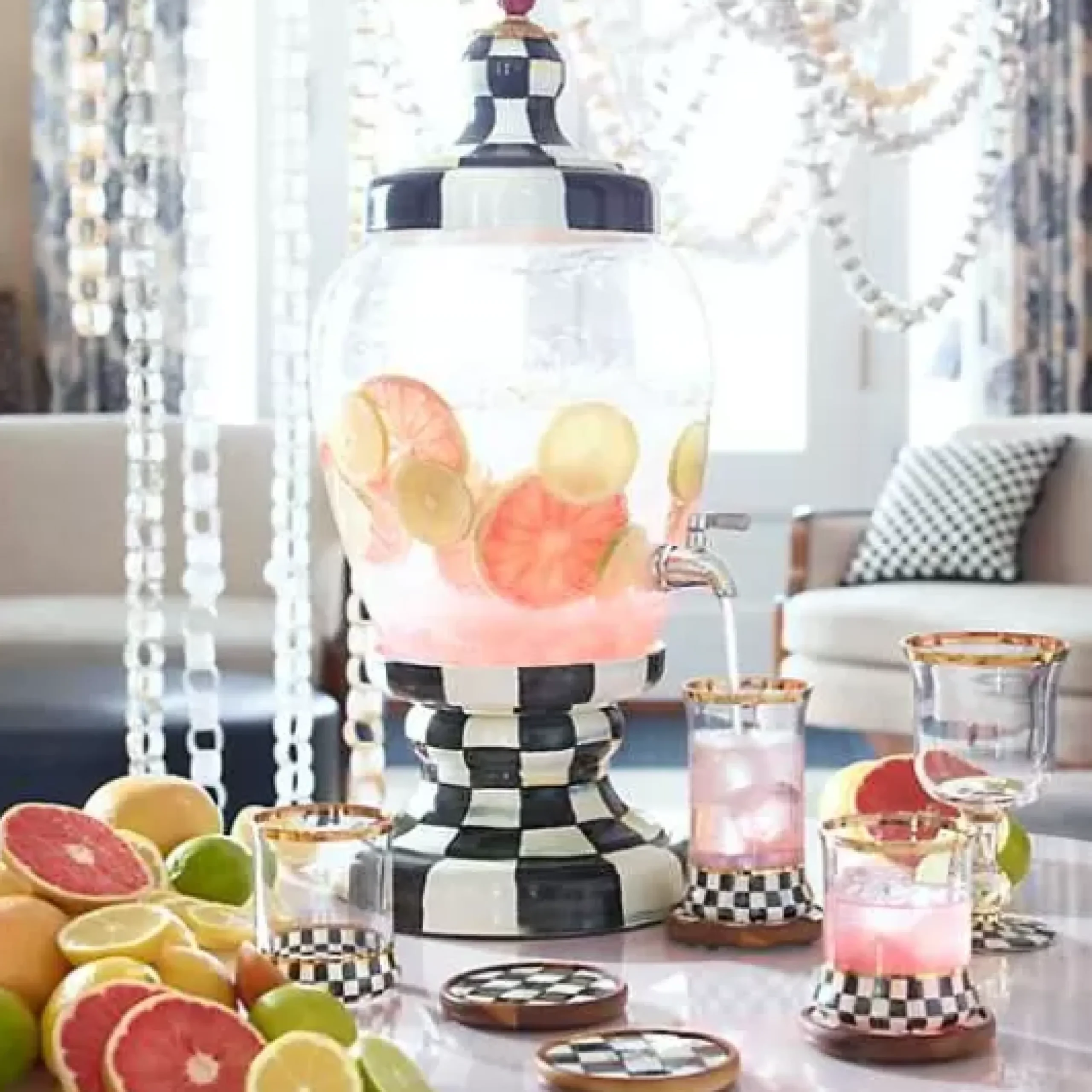MacKenzie-Childs Courtly Check Beverage Hostess< Fall Entertaining|Drinkware