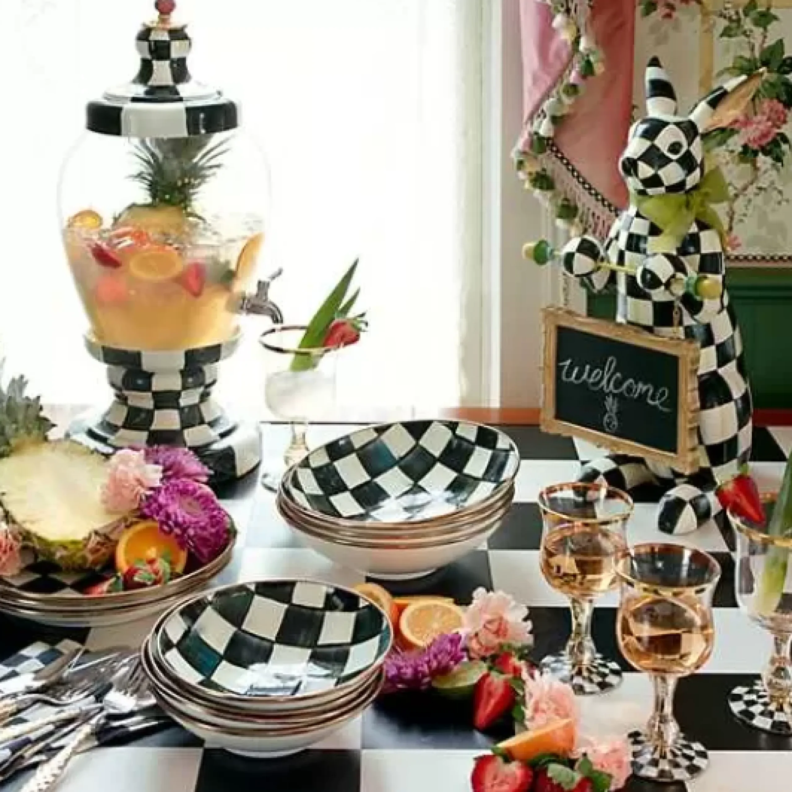 MacKenzie-Childs Courtly Check Beverage Hostess< Fall Entertaining|Drinkware