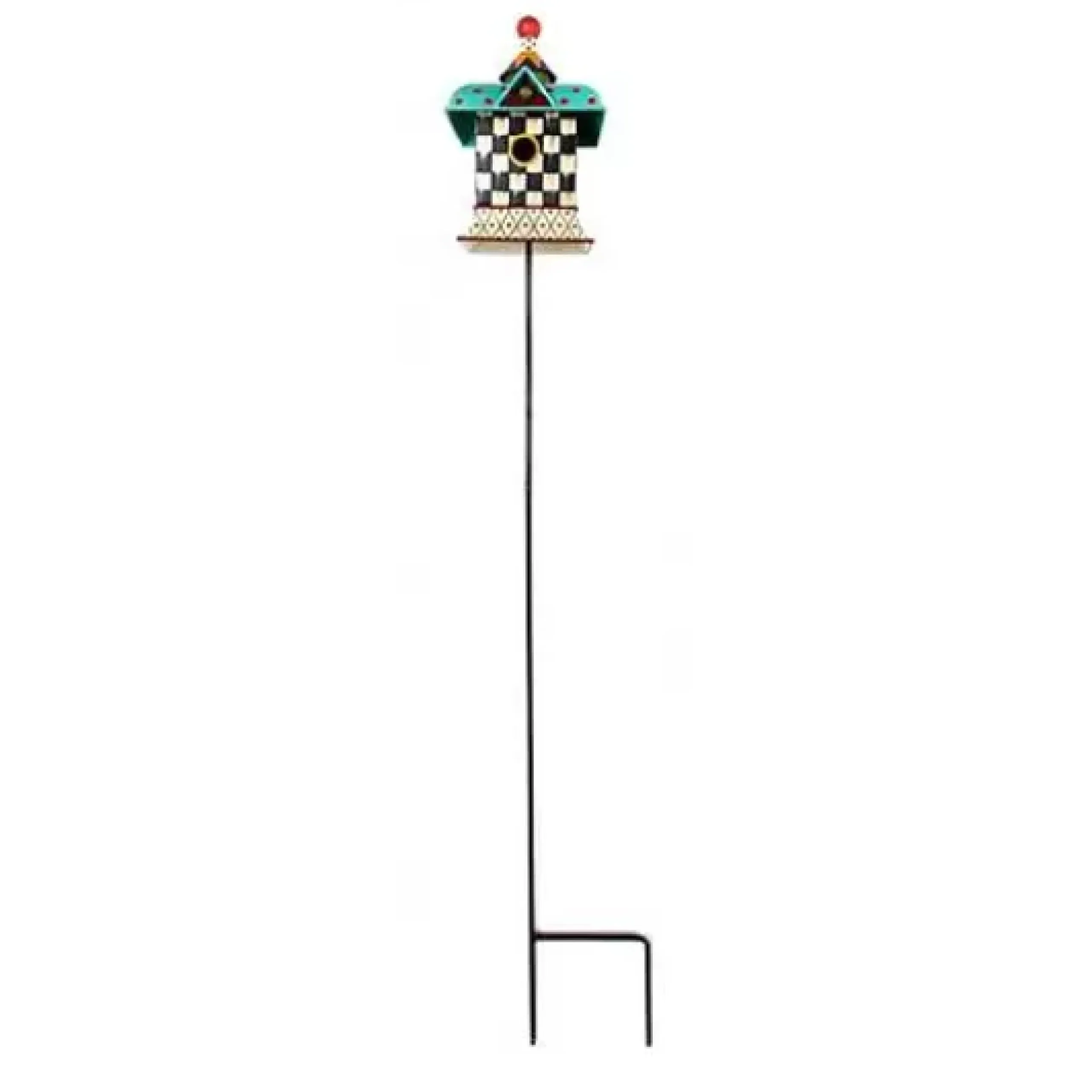 MacKenzie-Childs Courtly Check Birdhouse Stake< Spring|Outdoor