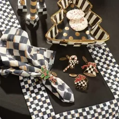 MacKenzie-Childs Courtly Check Black Table Runner< Kitchen & Table Linens