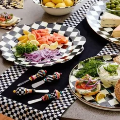 MacKenzie-Childs Courtly Check Black Table Runner< Kitchen & Table Linens