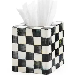MacKenzie-Childs Courtly Check Boutique Tissue Box Cover< Bath & Bath Accessories|Room Accents