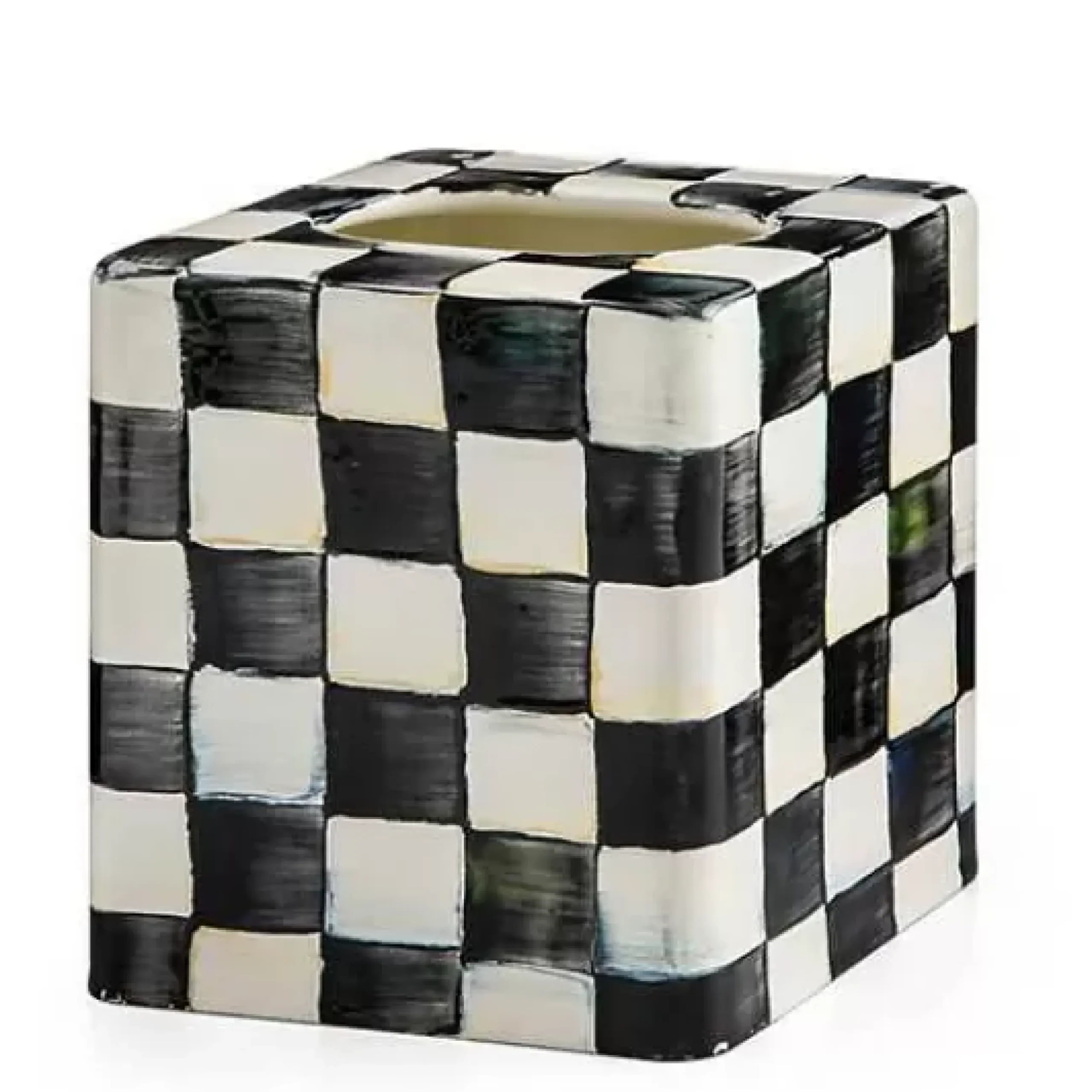 MacKenzie-Childs Courtly Check Boutique Tissue Box Cover< Bath & Bath Accessories|Room Accents