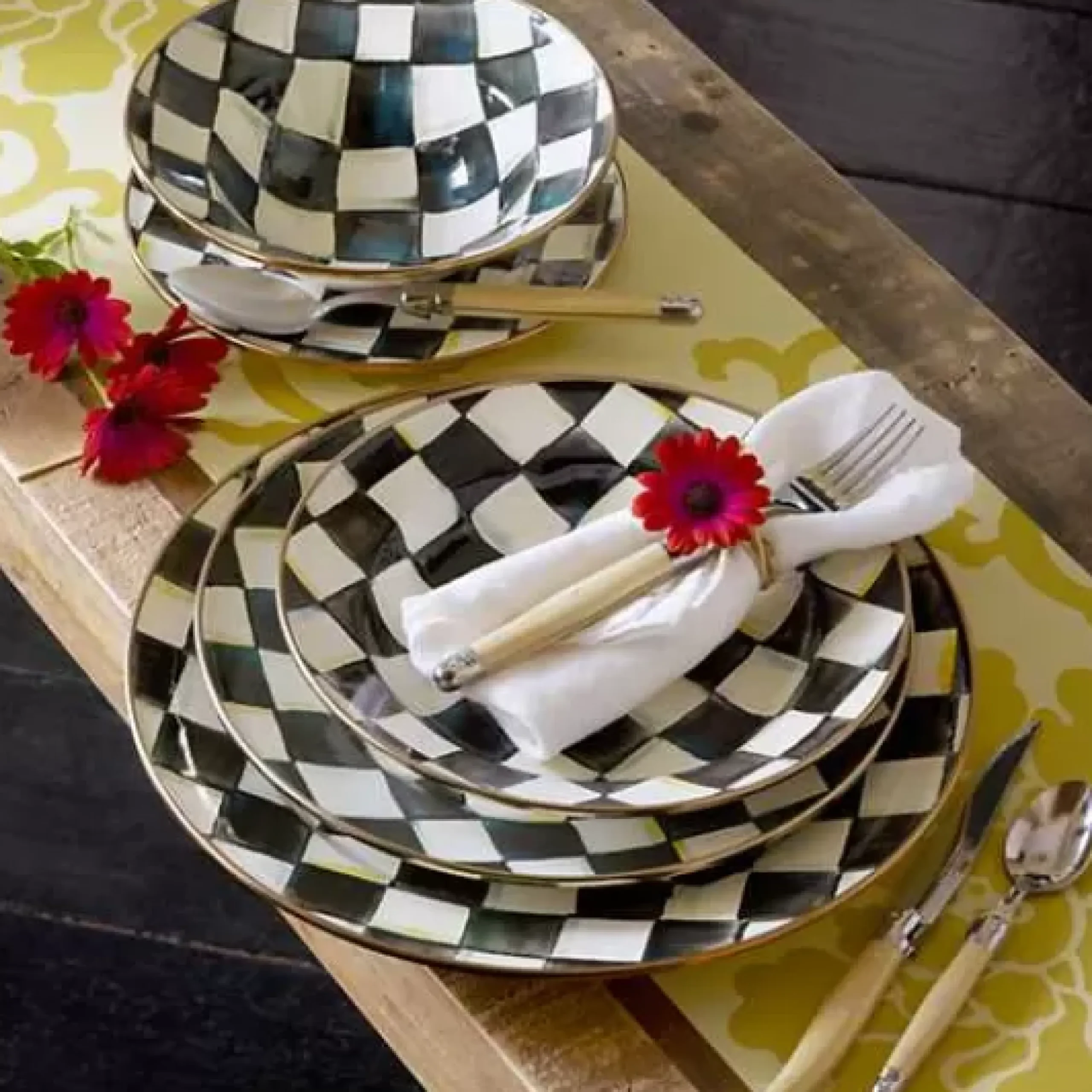 MacKenzie-Childs Courtly Check Breakfast Bowl< Dinnerware & Flatware