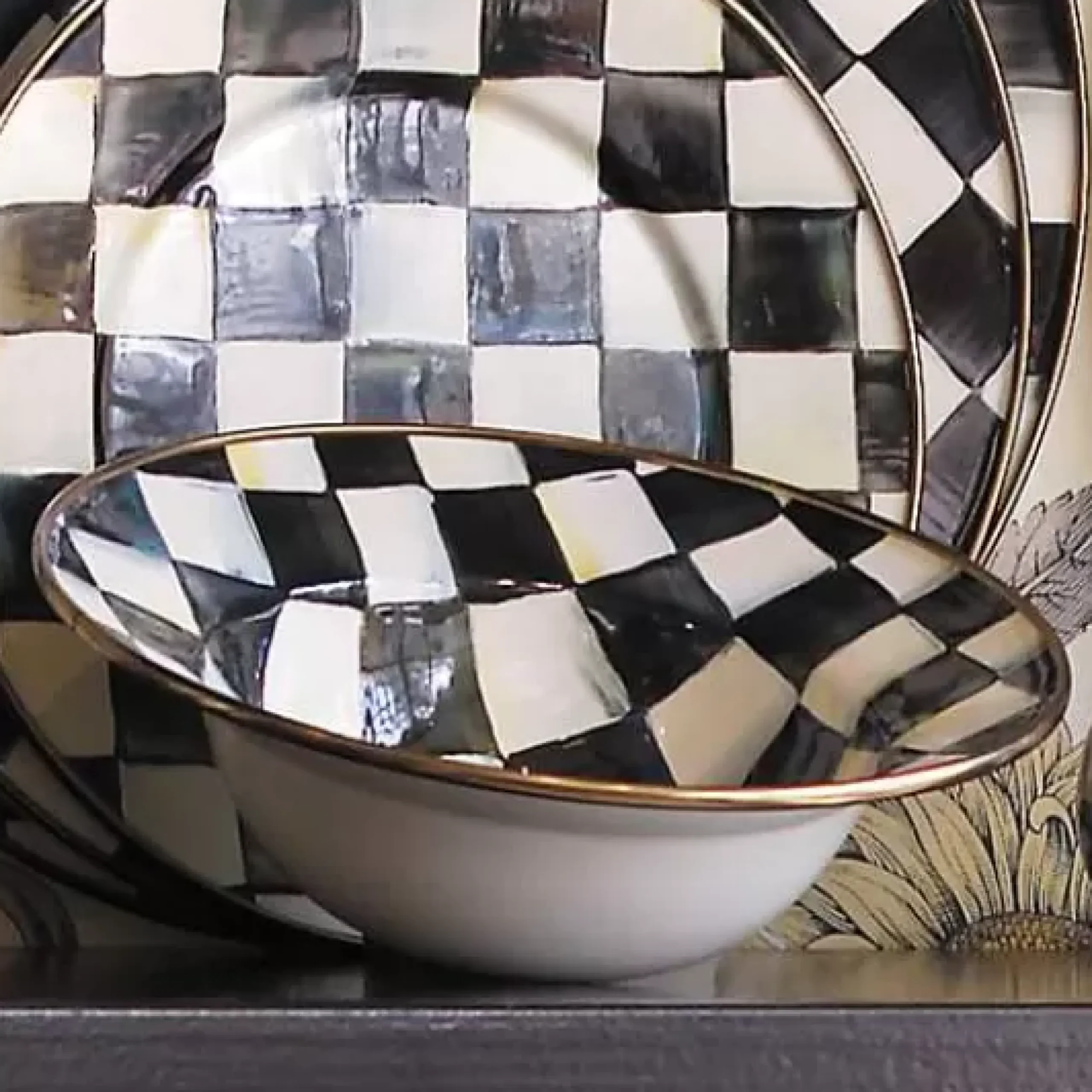 MacKenzie-Childs Courtly Check Breakfast Bowl< Dinnerware & Flatware