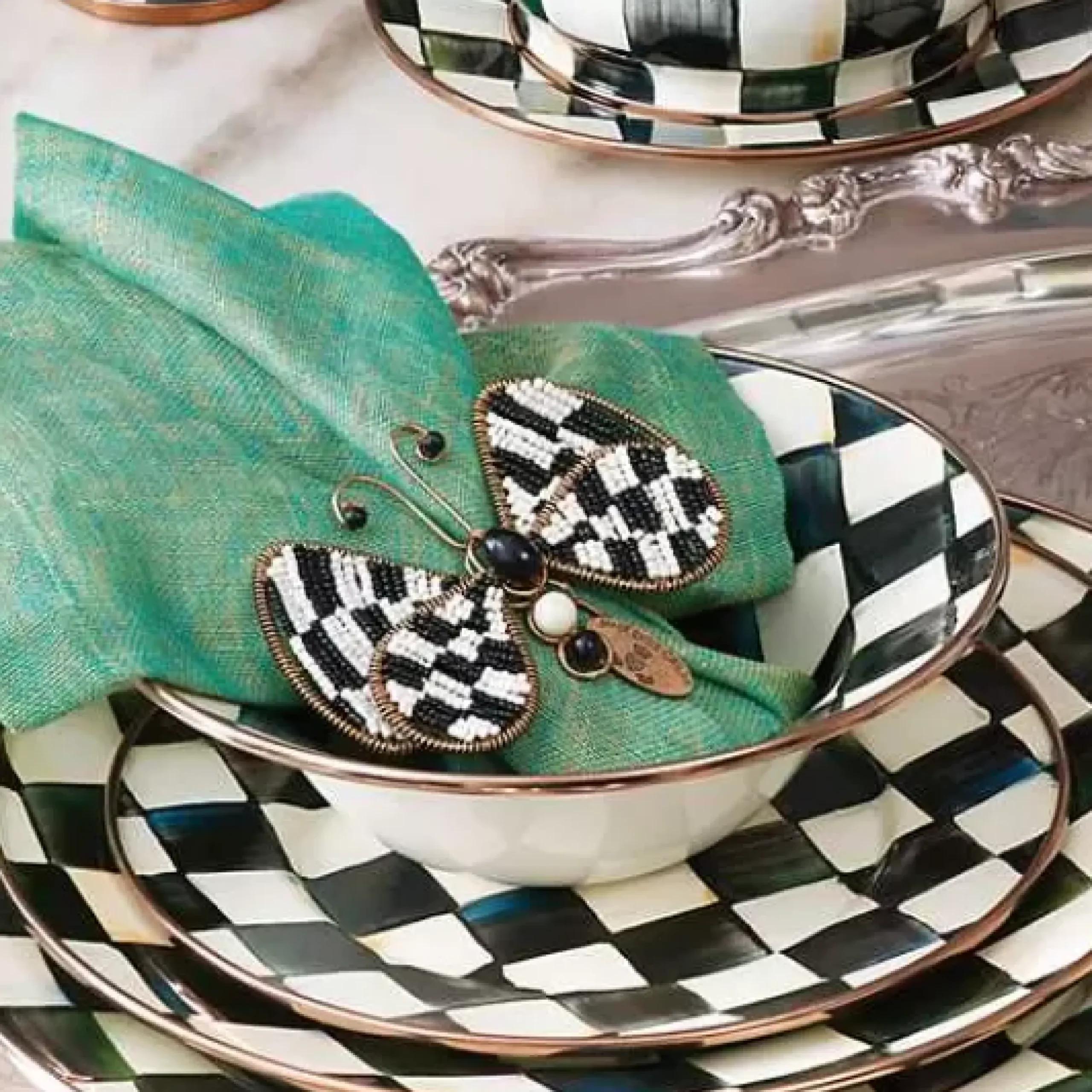 MacKenzie-Childs Courtly Check Breakfast Bowl< Dinnerware & Flatware