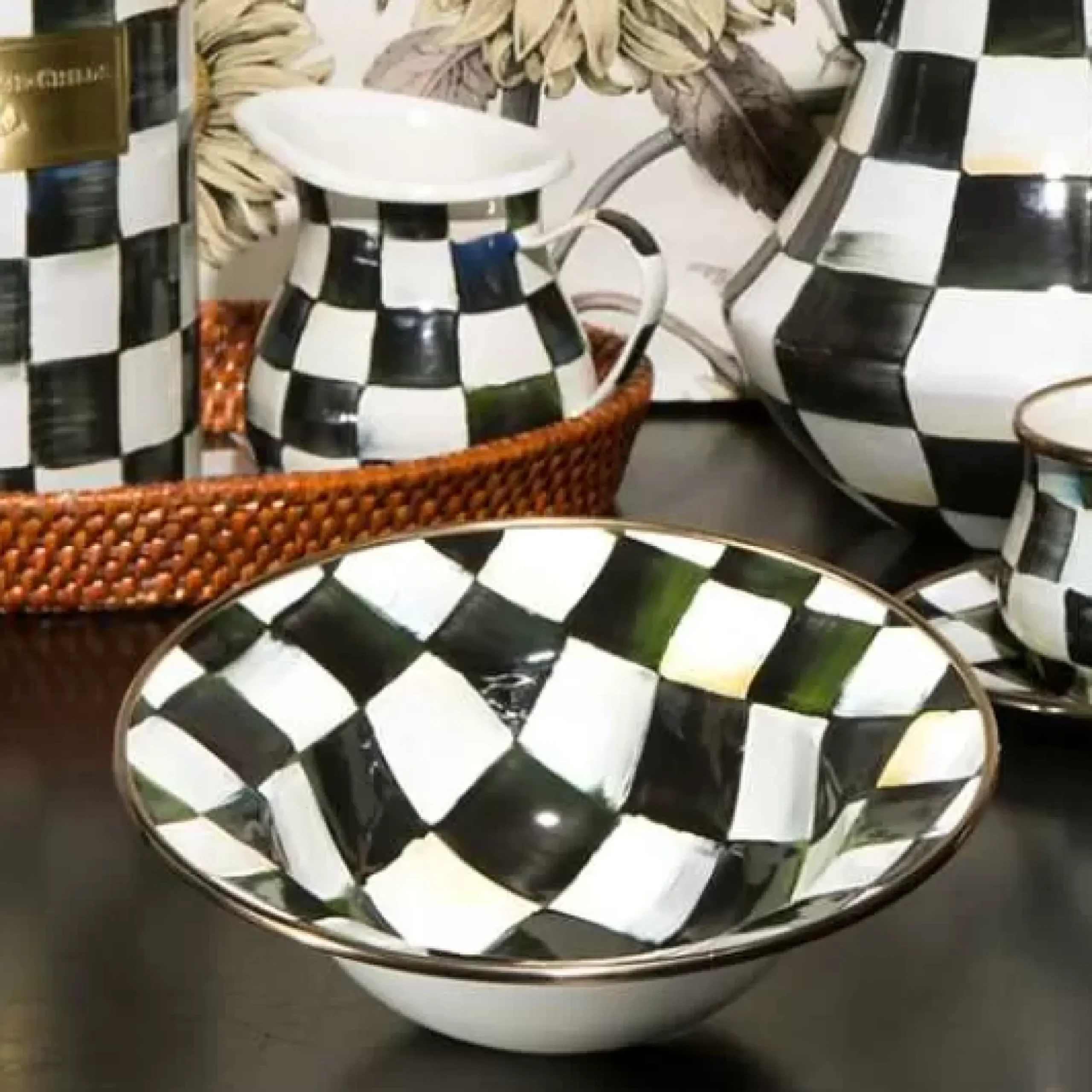 MacKenzie-Childs Courtly Check Breakfast Bowl< Dinnerware & Flatware