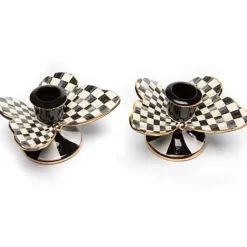 MacKenzie-Childs Courtly Check Butterfly Candle Holders, Set of 2< Spring|Candles & Fragrances