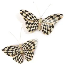 MacKenzie-Childs Courtly Check Butterfly Duo Wall Decor< Room Accents