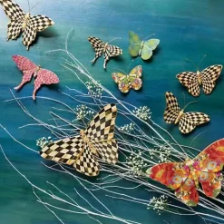 MacKenzie-Childs Courtly Check Butterfly Wall Decor< Room Accents