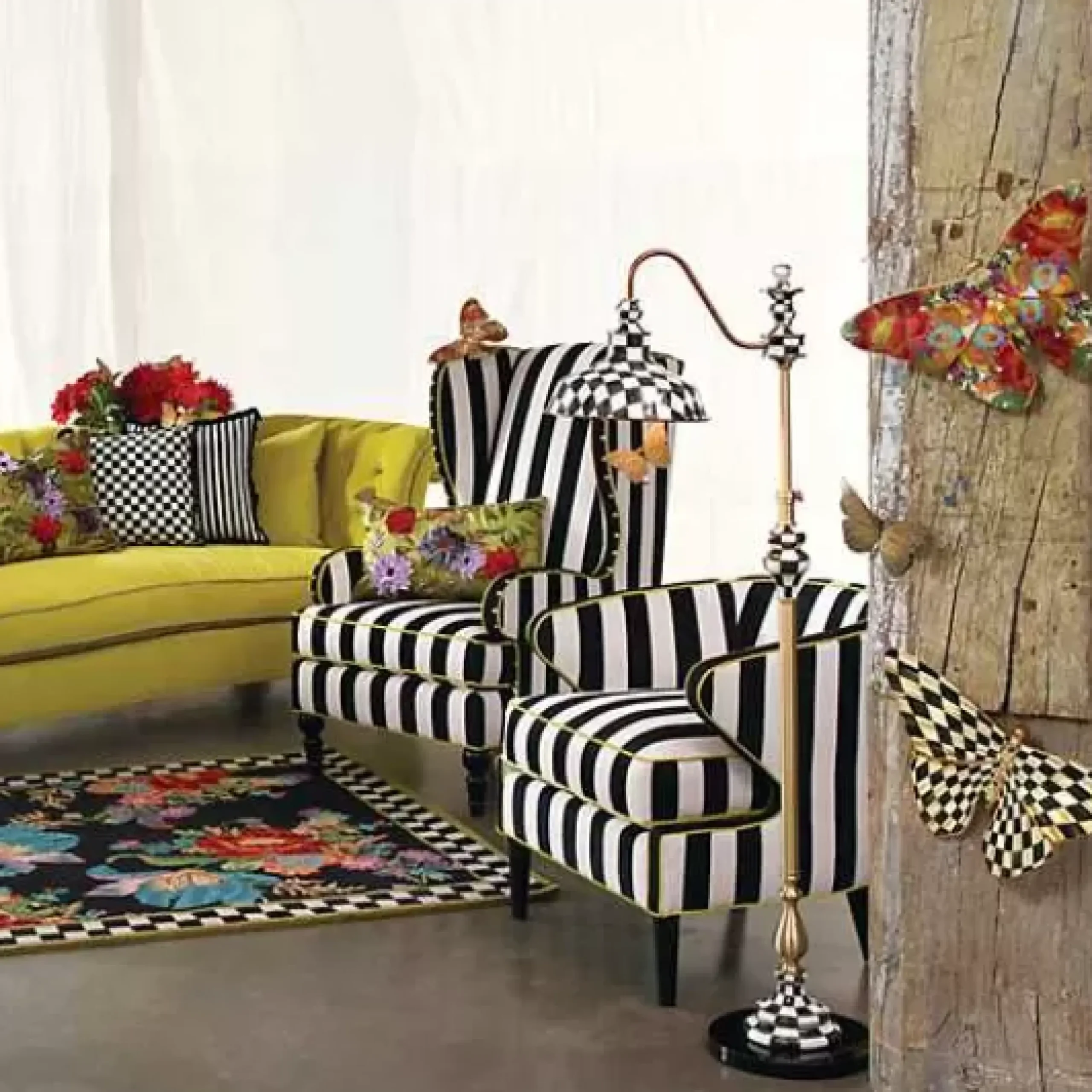 MacKenzie-Childs Courtly Check Butterfly Wall Decor< Room Accents