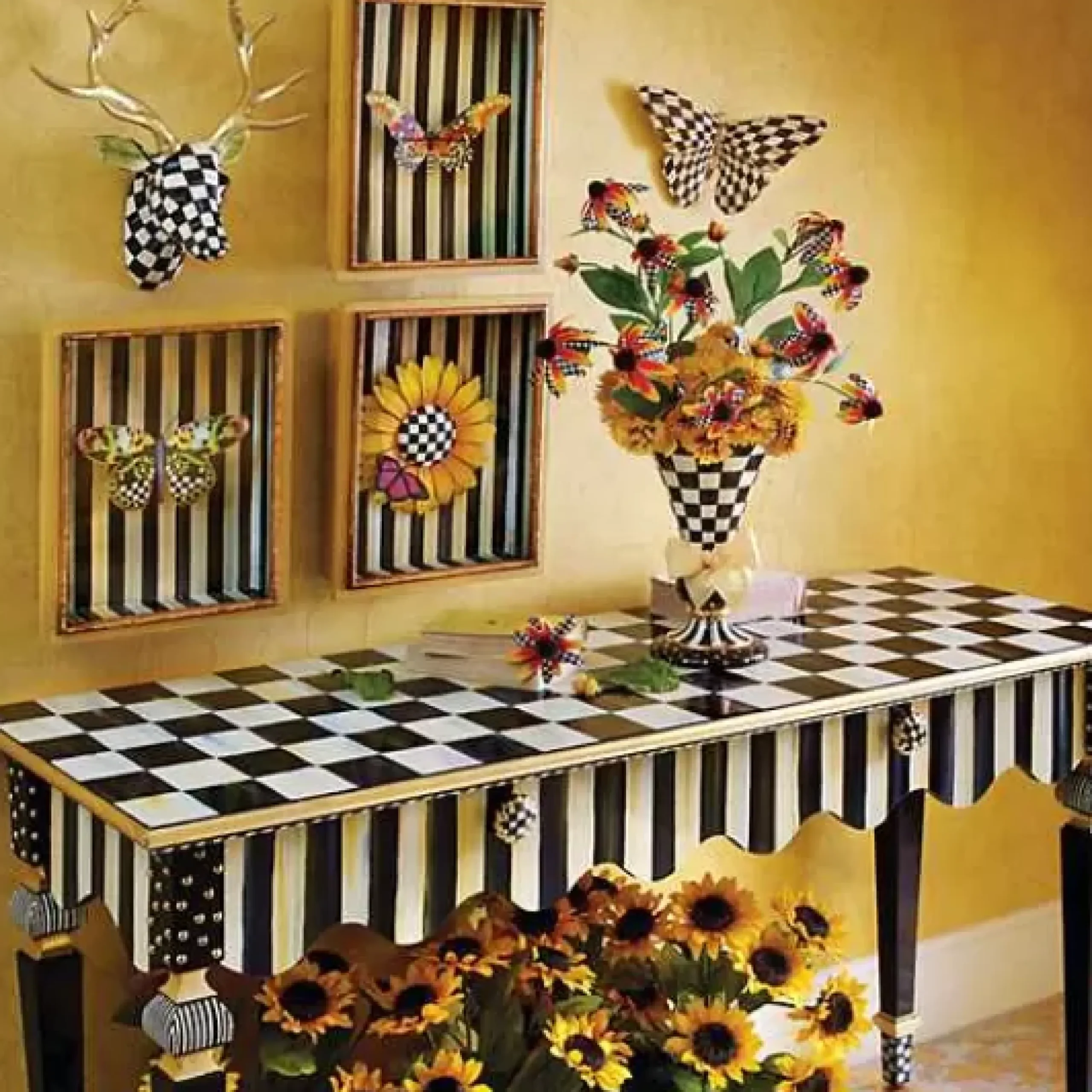 MacKenzie-Childs Courtly Check Butterfly Wall Decor< Room Accents