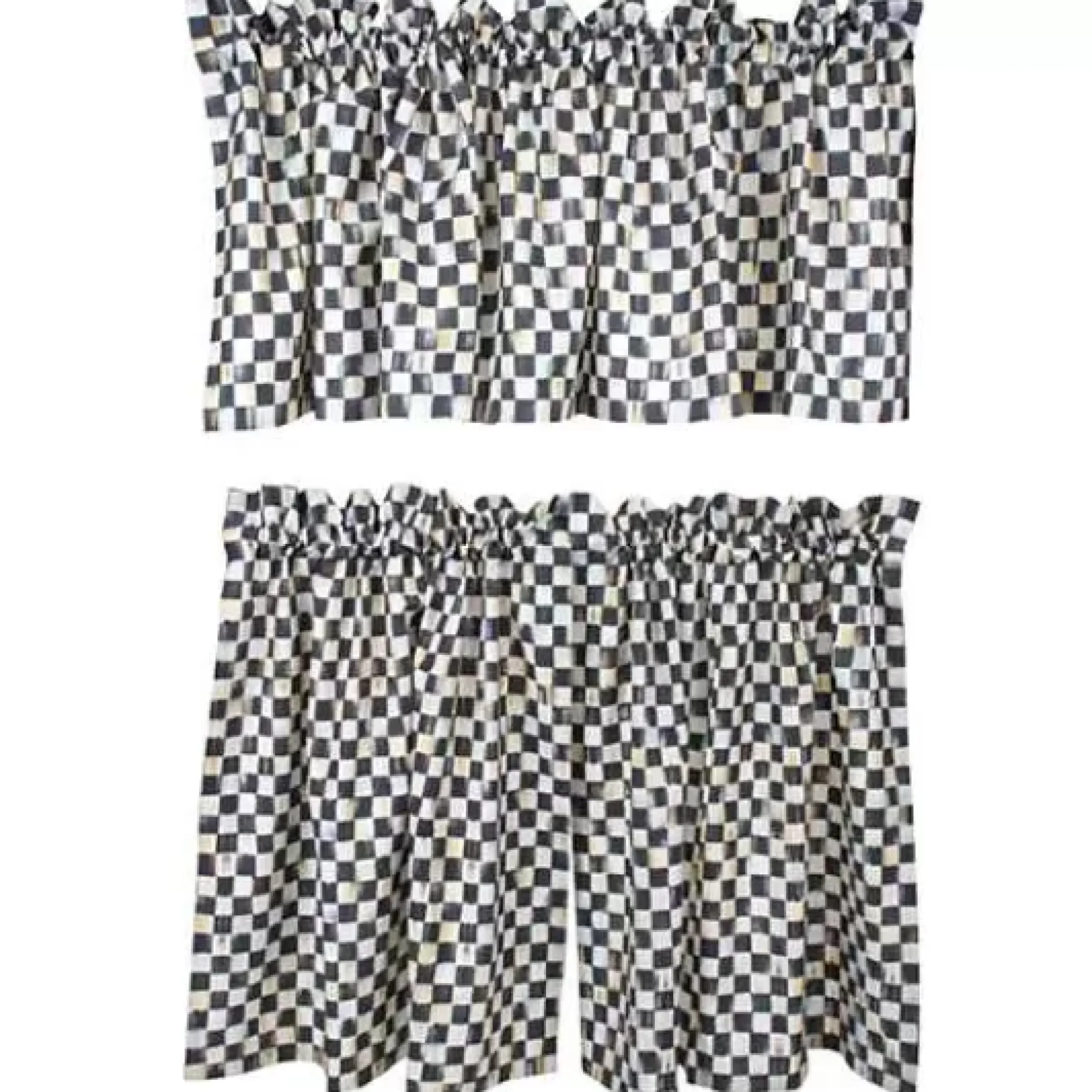 MacKenzie-Childs Courtly Check Cafe Curtains, Set of 2< Room Accents