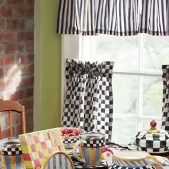 MacKenzie-Childs Courtly Check Cafe Curtains, Set of 2< Room Accents