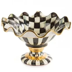 MacKenzie-Childs Courtly Check Ceramic Compote< Serveware