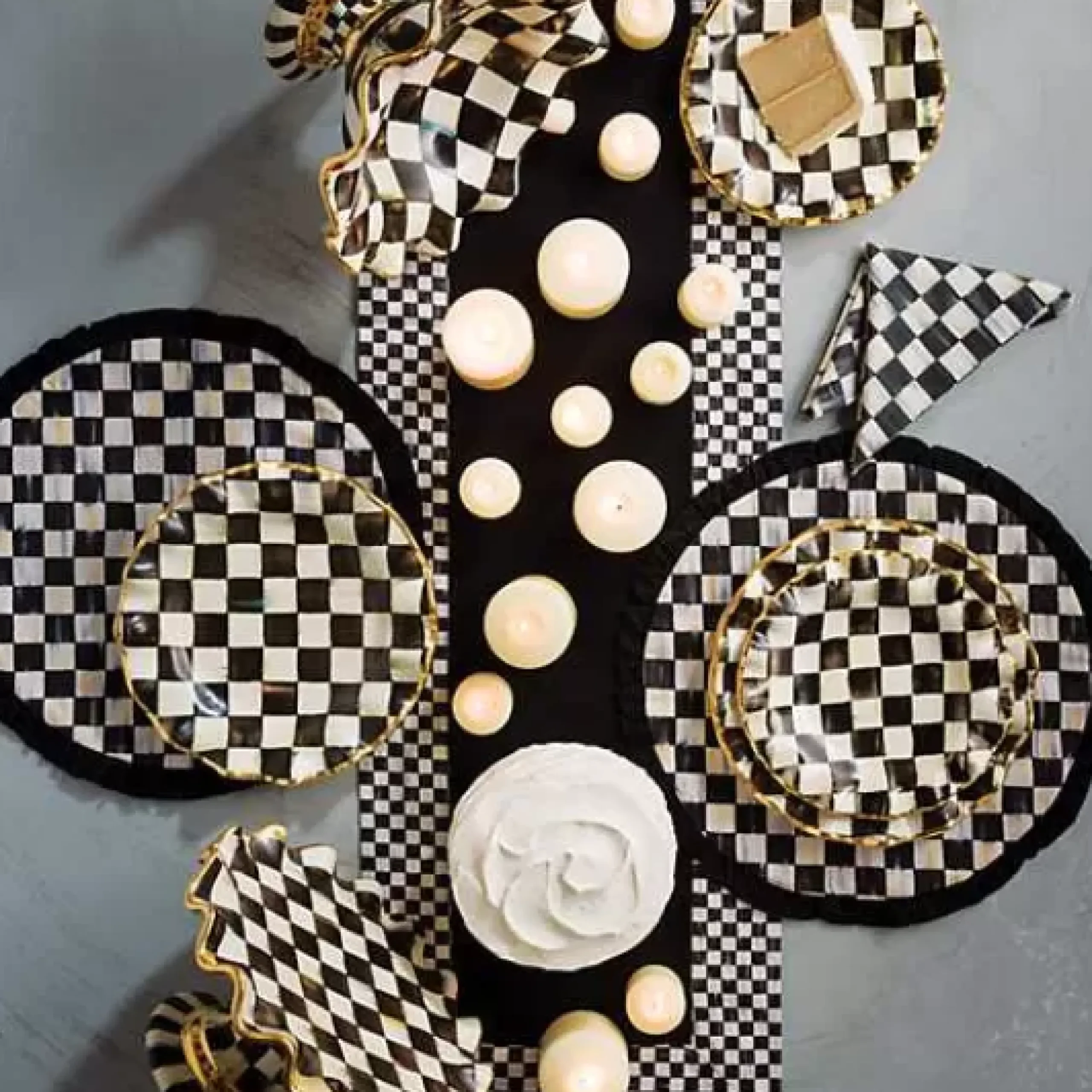 MacKenzie-Childs Courtly Check Ceramic Compote< Serveware