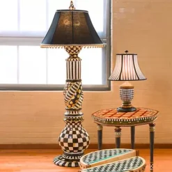 MacKenzie-Childs Courtly Check Ceramic Floor Lamp< Lighting