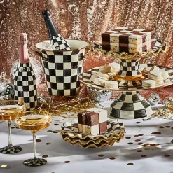 MacKenzie-Childs Courtly Check Ceramic Fluted Dessert Plate< Dinnerware & Flatware