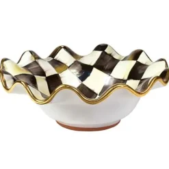 MacKenzie-Childs Courtly Check Ceramic Fluted Breakfast Bowl< Dinnerware & Flatware