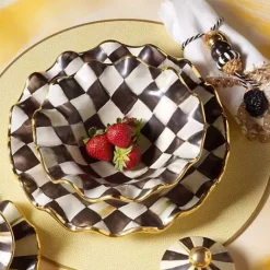 MacKenzie-Childs Courtly Check Ceramic Fluted Breakfast Bowl< Dinnerware & Flatware