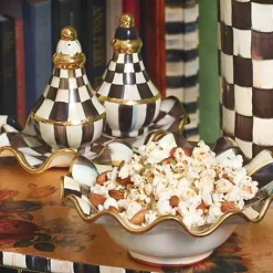MacKenzie-Childs Courtly Check Ceramic Fluted Breakfast Bowl< Dinnerware & Flatware