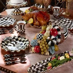 MacKenzie-Childs Courtly Check Ceramic Hors d'Oeuvre Tray< Serveware