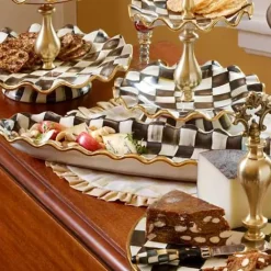 MacKenzie-Childs Courtly Check Ceramic Hors d'Oeuvre Tray< Serveware