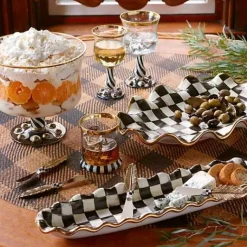 MacKenzie-Childs Courtly Check Ceramic Hors d'Oeuvre Tray< Serveware