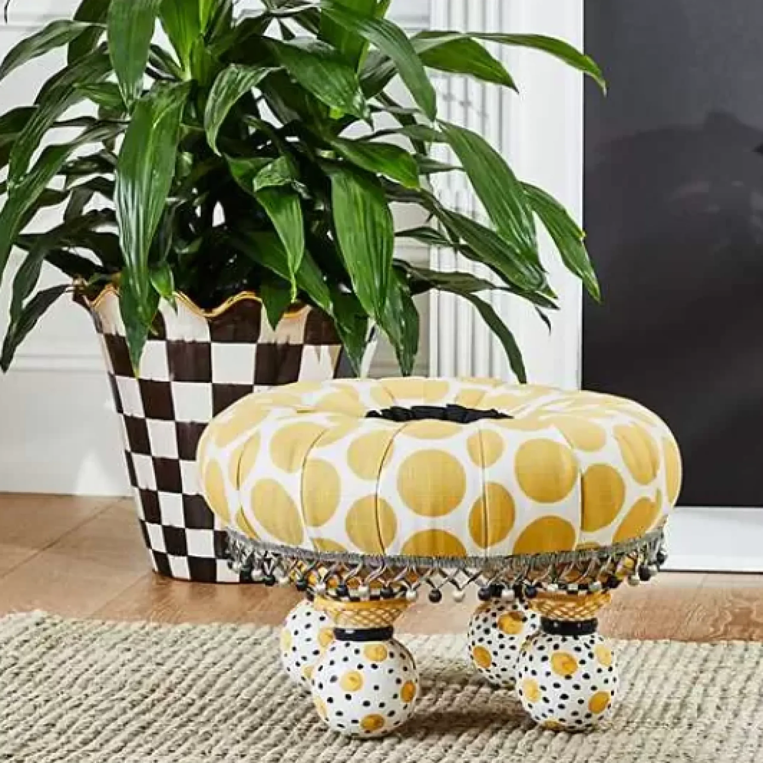 MacKenzie-Childs Courtly Check Ceramic Jumbo Garden Pot< Outdoor