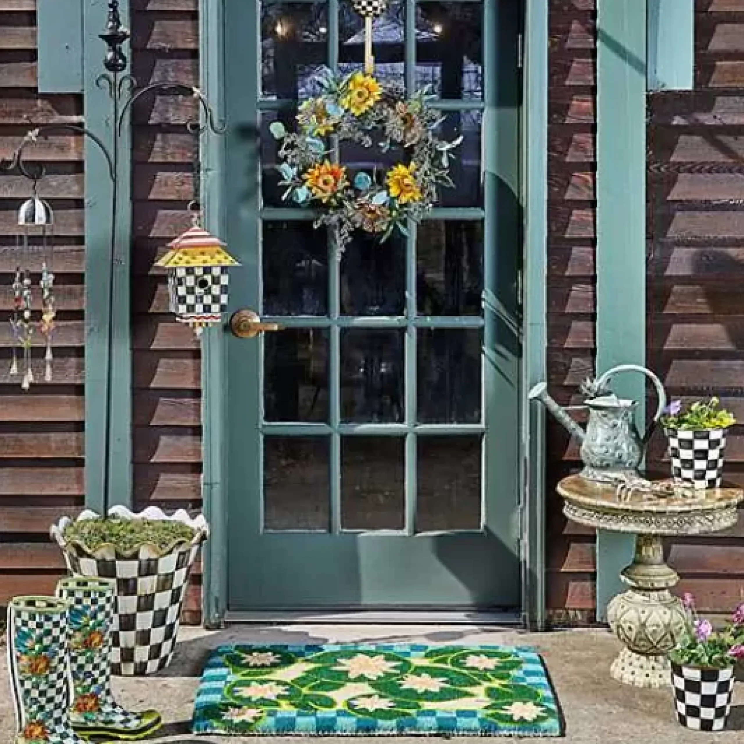 MacKenzie-Childs Courtly Check Ceramic Jumbo Garden Pot< Outdoor