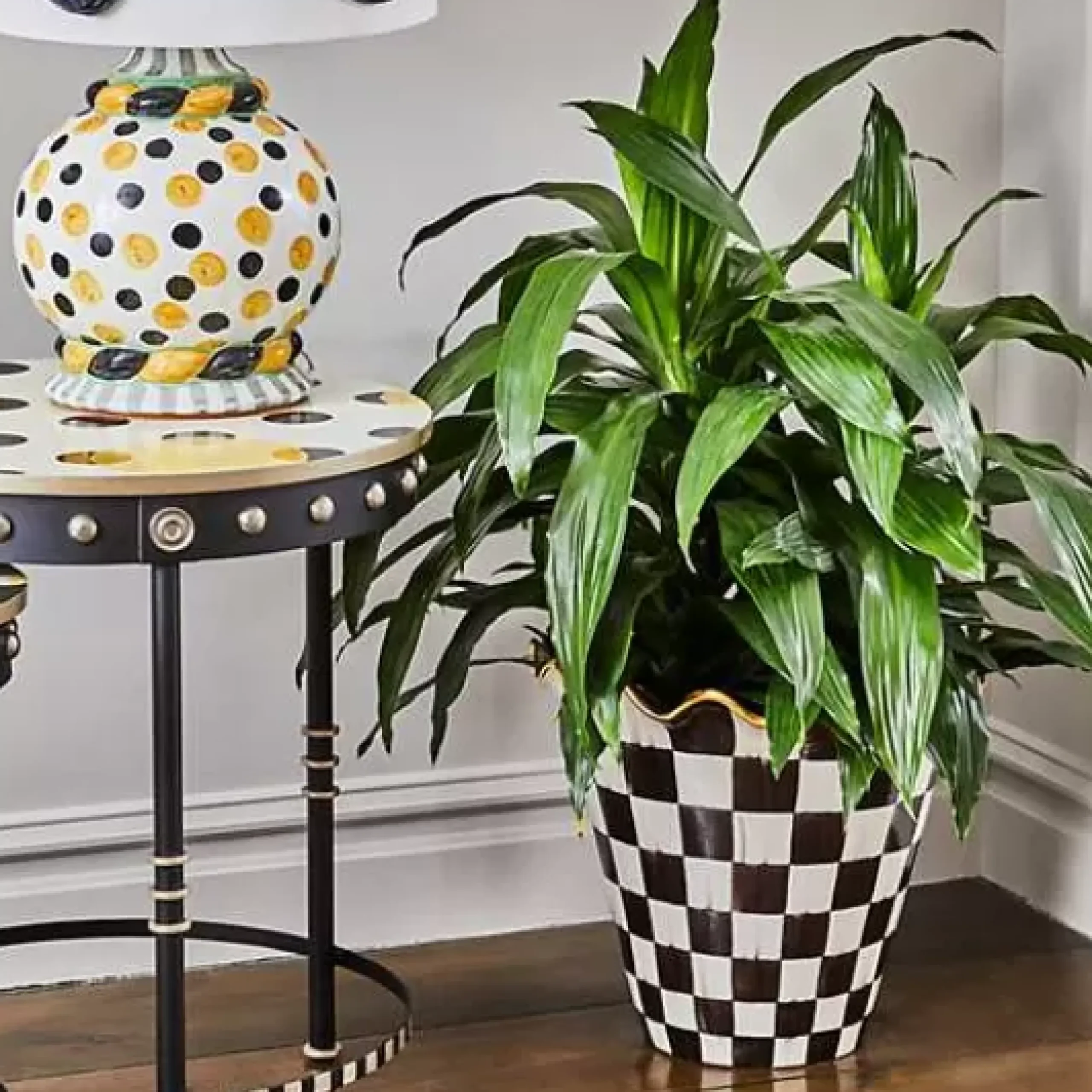 MacKenzie-Childs Courtly Check Ceramic Jumbo Garden Pot< Outdoor