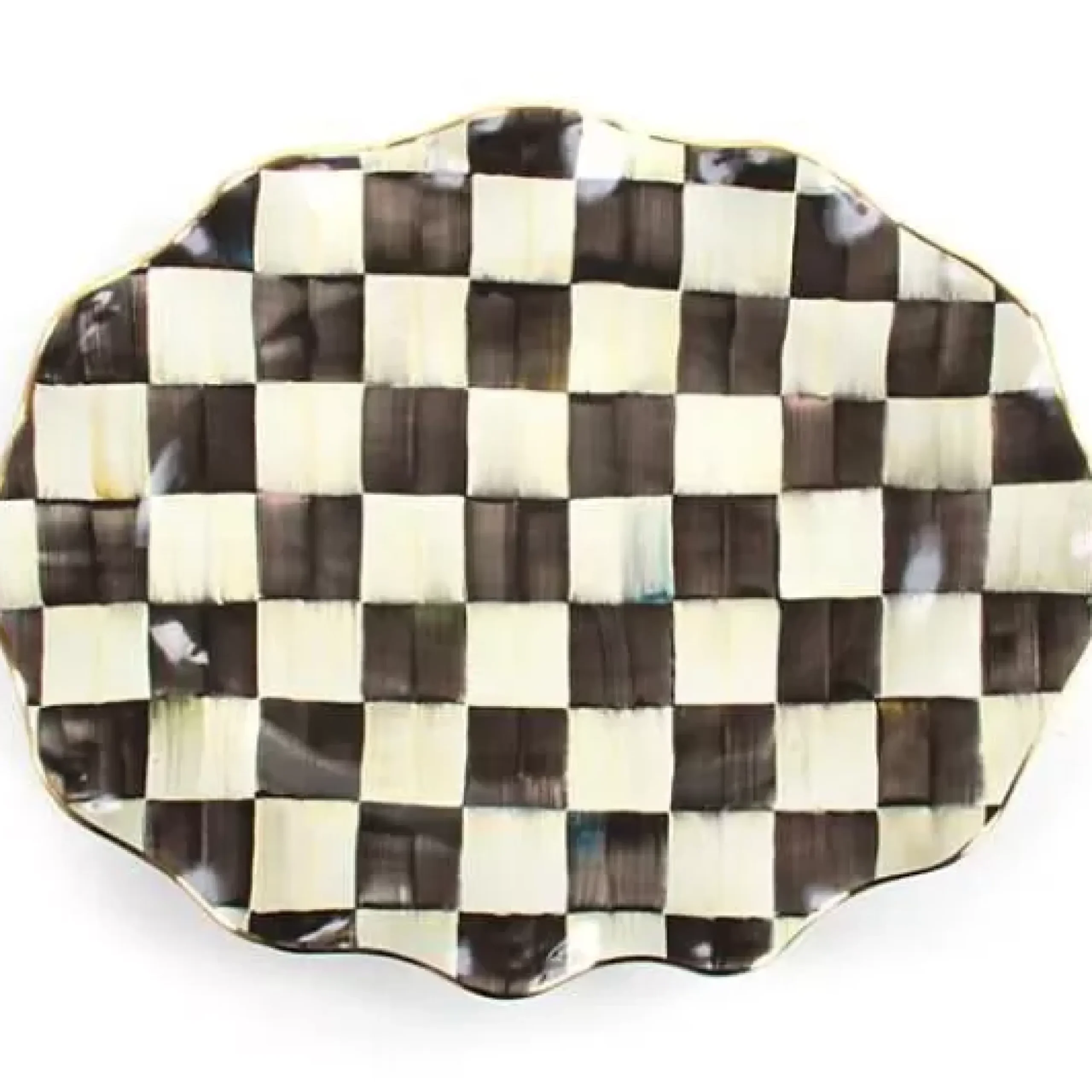 MacKenzie-Childs Courtly Check Ceramic Large Serving Platter< Fall Entertaining|Serveware