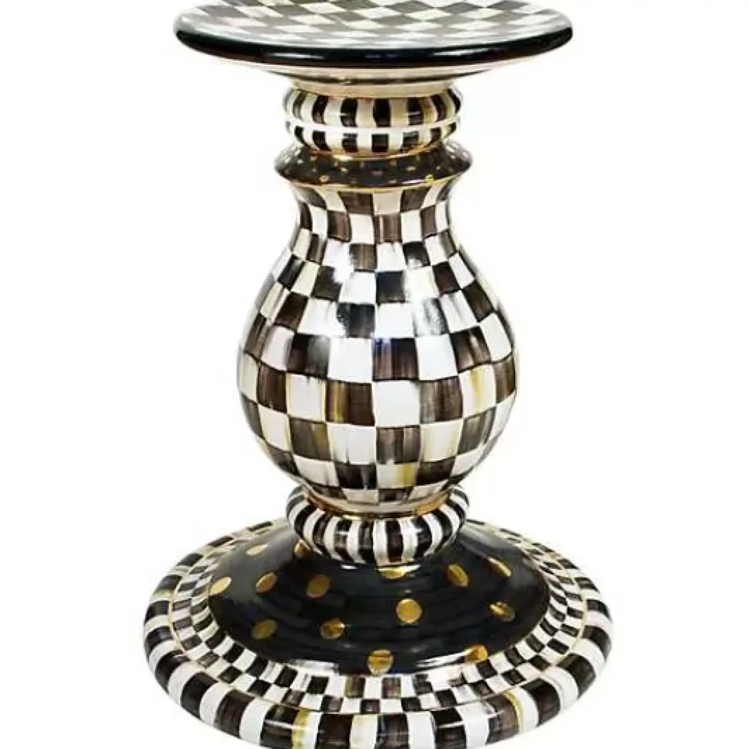 MacKenzie-Childs Courtly Check Ceramic Pedestal Table Base< Dining Room & Kitchen