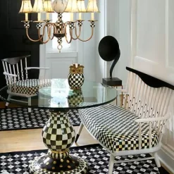MacKenzie-Childs Courtly Check Ceramic Pedestal Table Base< Dining Room & Kitchen