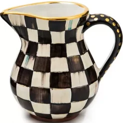 MacKenzie-Childs Courtly Check Ceramic Portly Pitcher< Bar Entertaining|Serveware