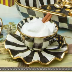 MacKenzie-Childs Courtly Check Ceramic Saucer< The Coffee Shop|Dinnerware & Flatware