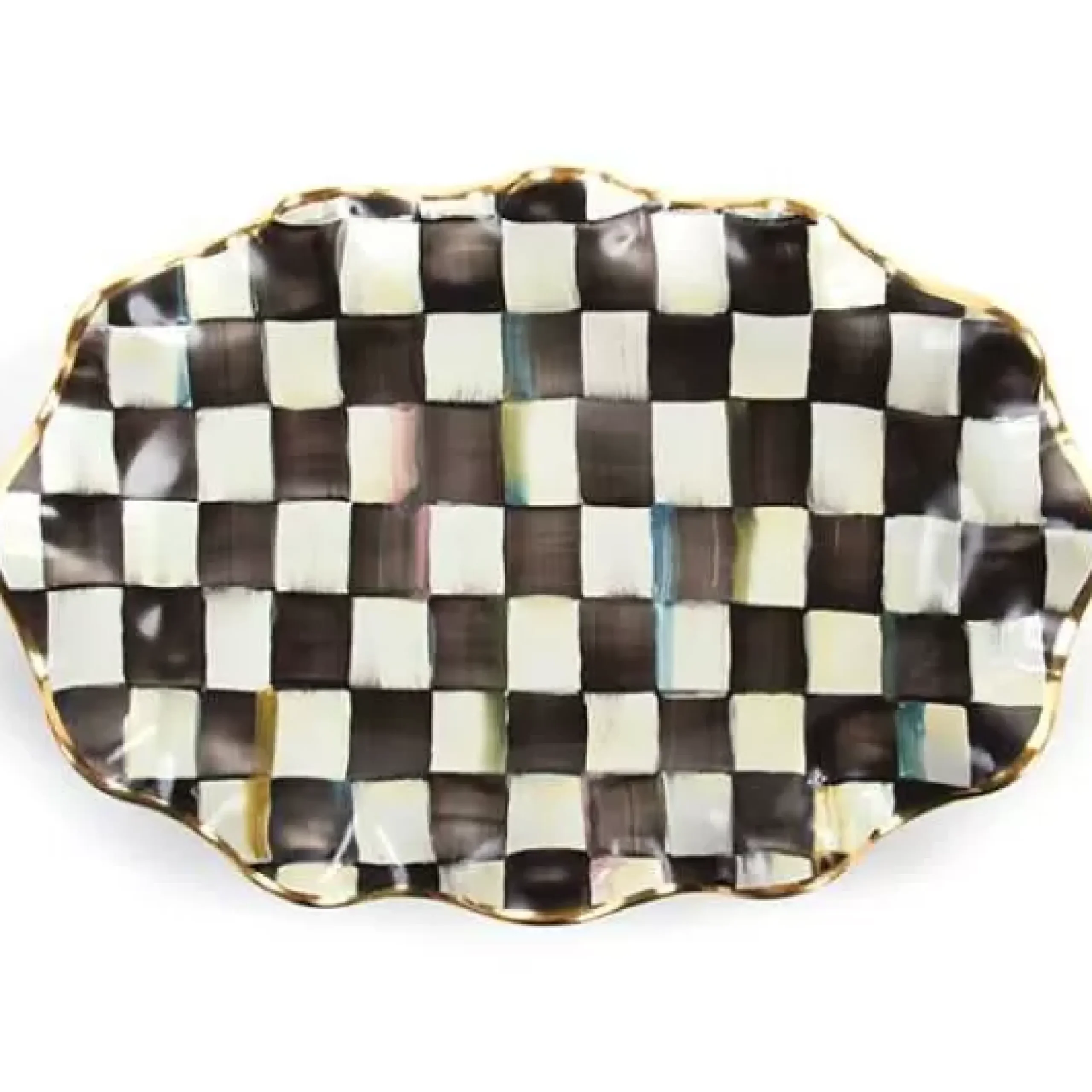 MacKenzie-Childs Courtly Check Ceramic Serving Platter< Serveware