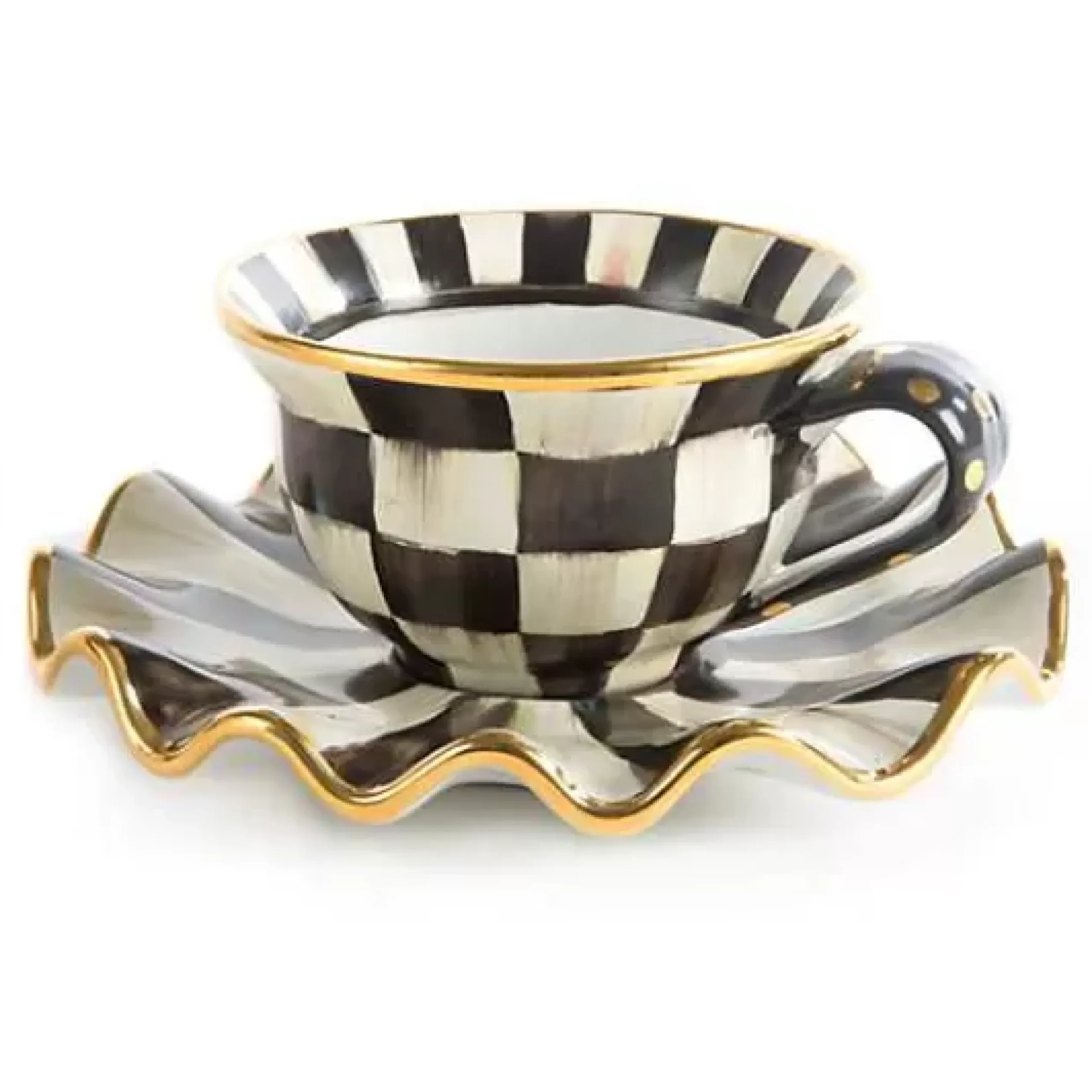 MacKenzie-Childs Courtly Check Ceramic Teacup< Dinnerware & Flatware